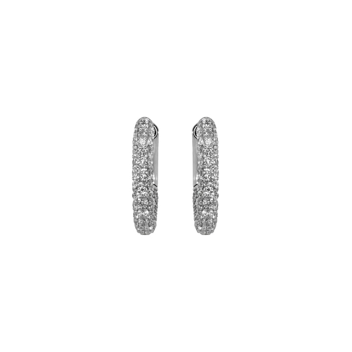 Orecchini Crivelli - Cerchietti in Oro Bianco con Pavè di Diamanti 1,70 ct.