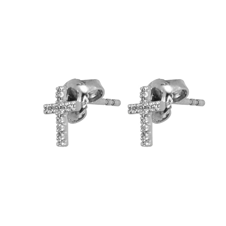Orecchini Crivelli - Croce in Oro Bianco con Diamanti