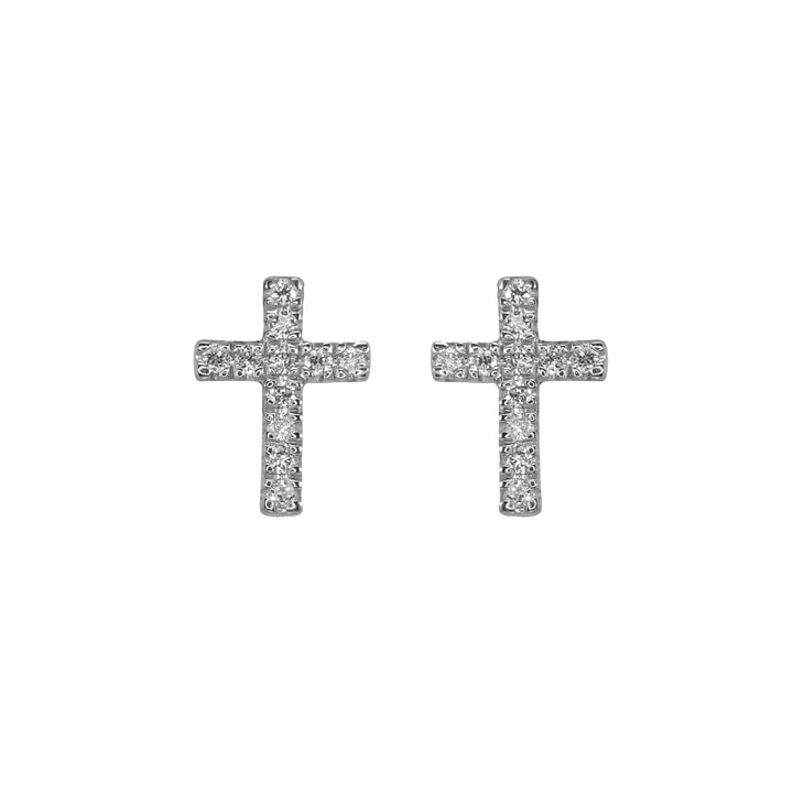 Orecchini Crivelli - Croce in Oro Bianco con Diamanti