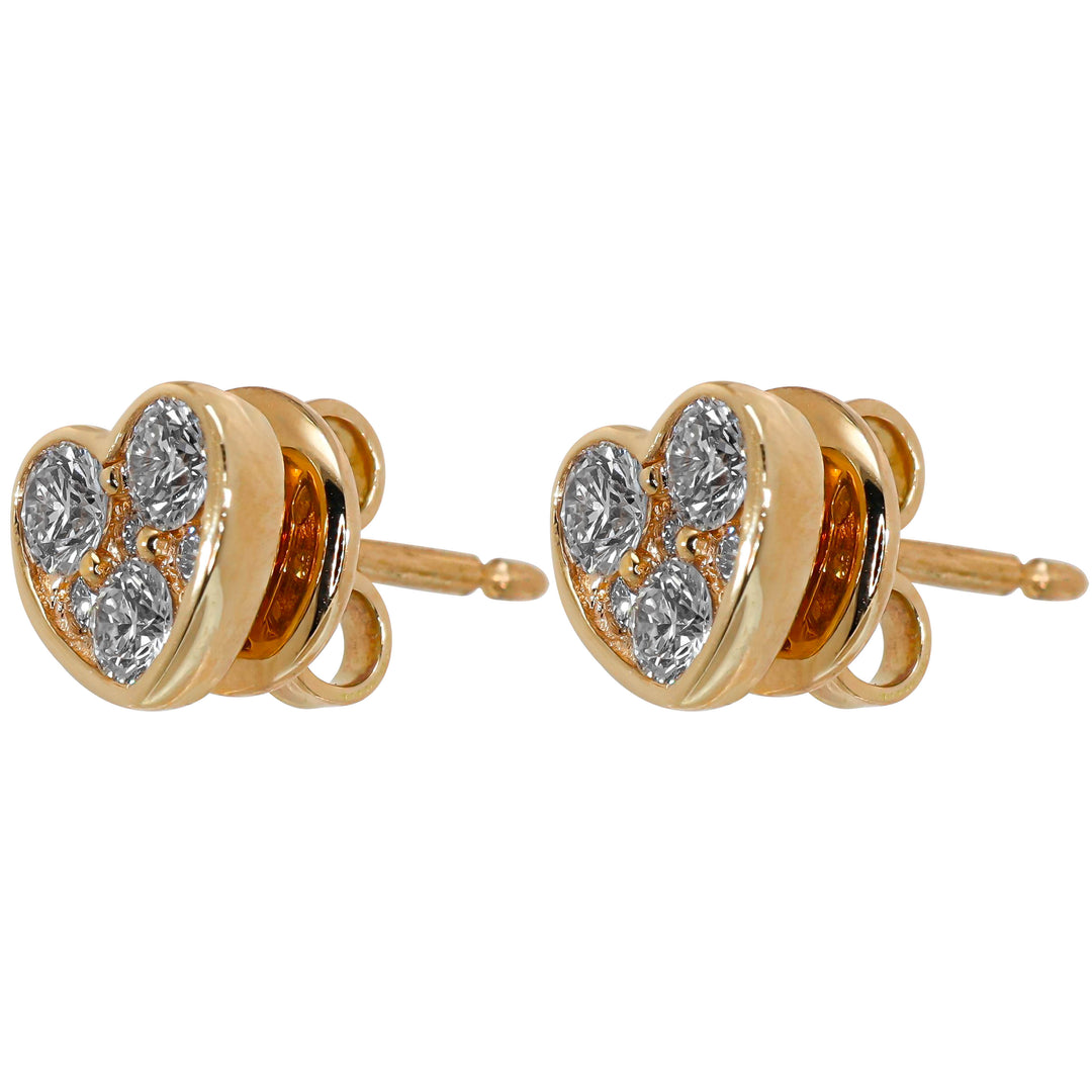 Orecchini Crivelli - Fantasia Cuore in Oro Rosa con Diamanti