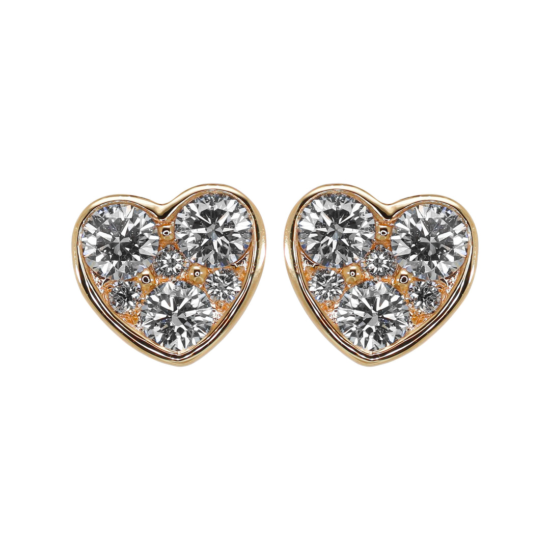 Orecchini Crivelli - Fantasia Cuore in Oro Rosa con Diamanti