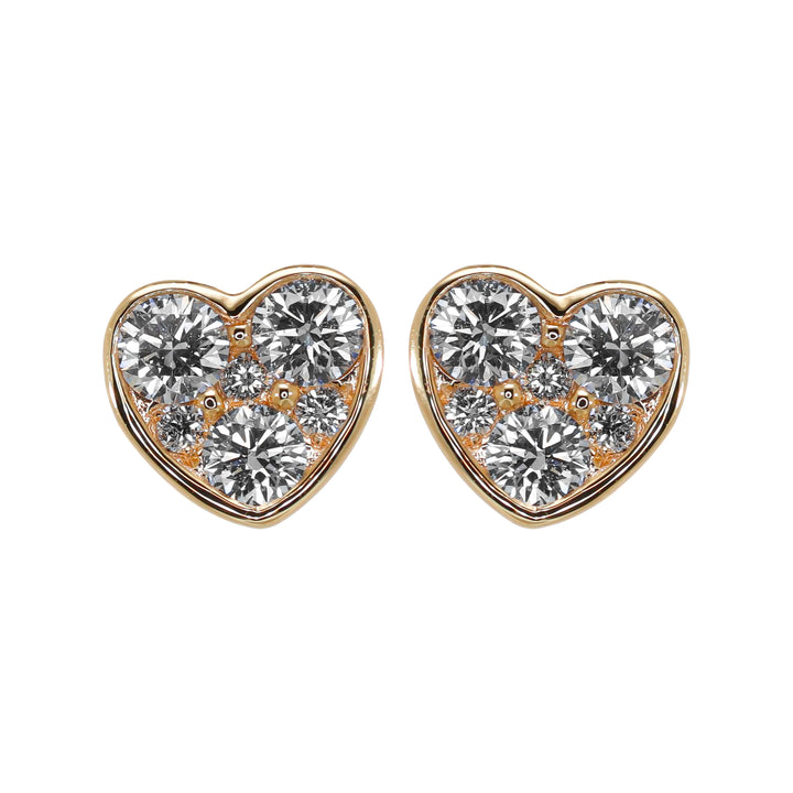 Orecchini Crivelli - Fantasia Cuore in Oro Rosa con Diamanti