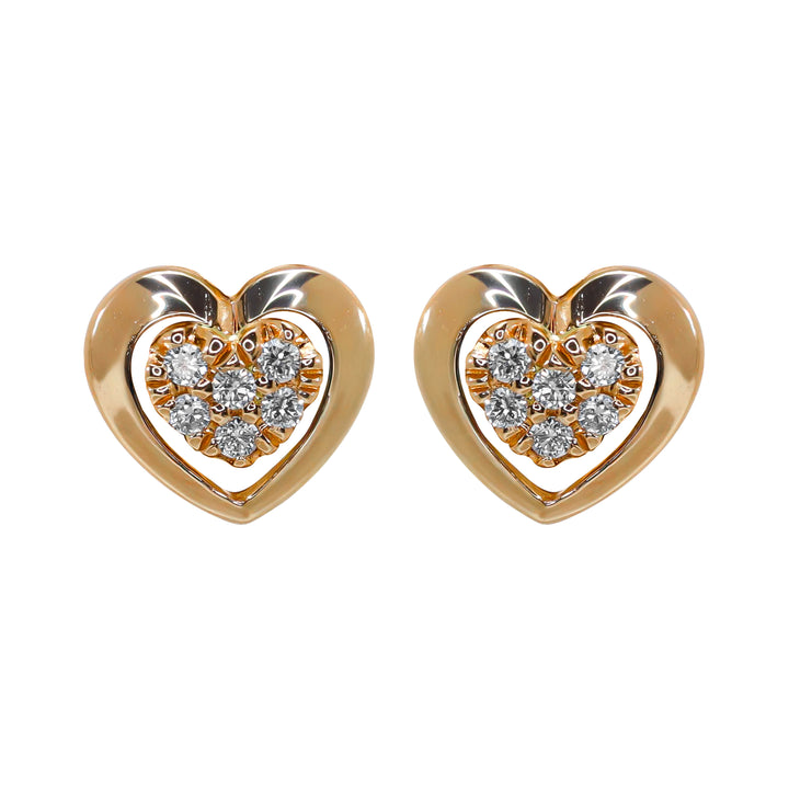 Orecchini Crivelli - Fantasia Cuore in Oro Rosa con Diamanti