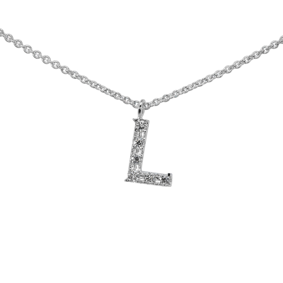 Girocollo Crivelli - Fantasia "L" con Diamanti in Oro Bianco