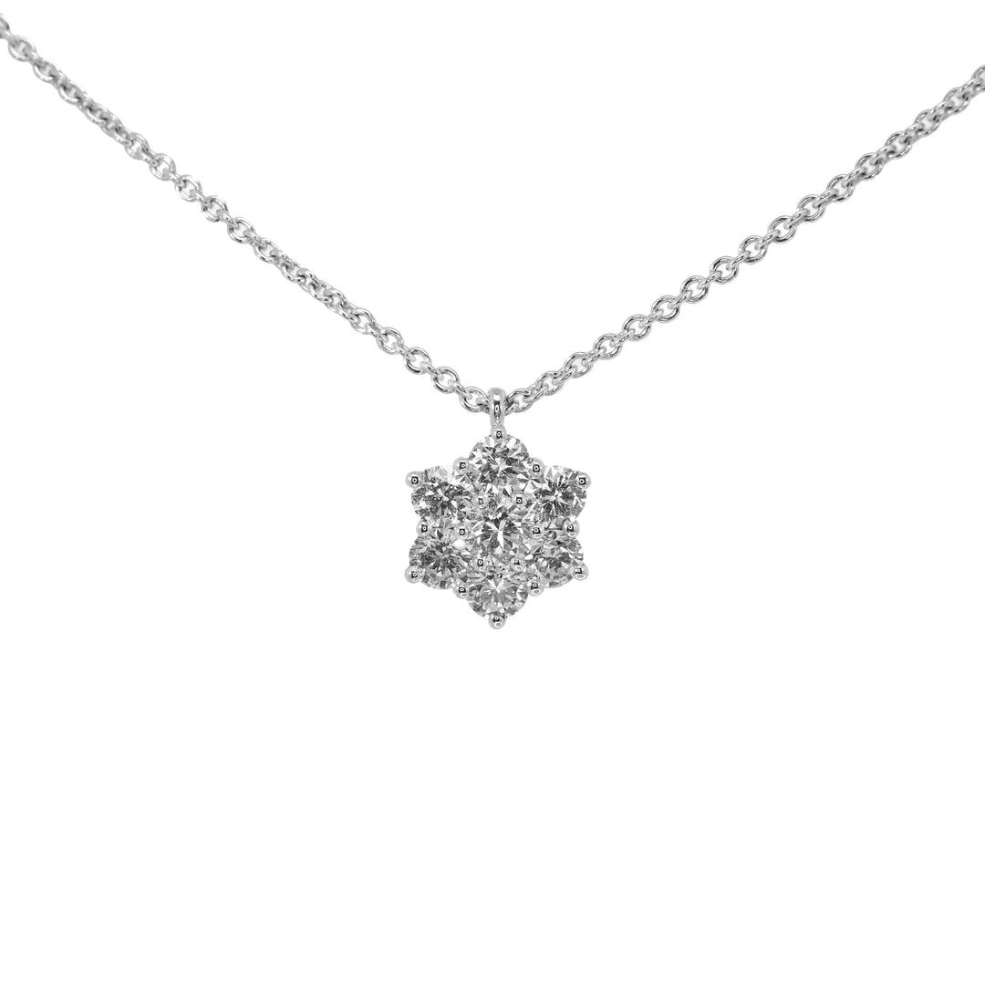 Girocollo Crivelli - Pendente Moretta 0,90 ct. in Oro Bianco con Pavè di Diamanti