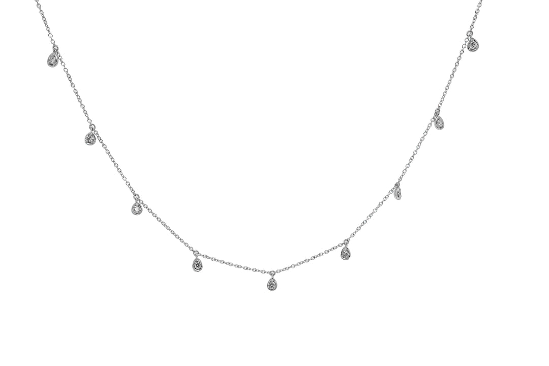 Girocollo Crivelli - Catenina con Diamanti Pendenti in Oro Bianco