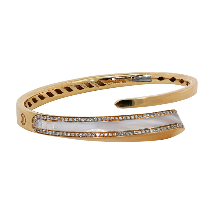 Bracciale Rigido Crivelli - Collezione Like in Oro Rosa con Madreperla e Diamanti