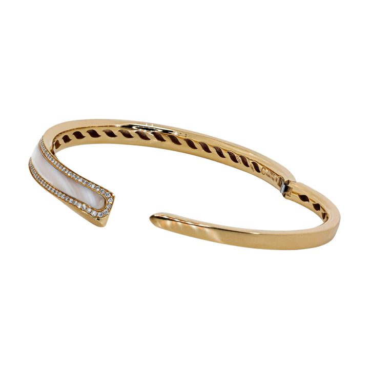 Bracciale Rigido Crivelli - Collezione Like in Oro Rosa con Madreperla e Diamanti