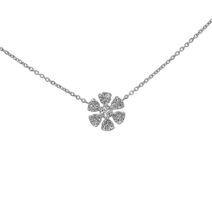 Girocollo Crivelli - Fantasia Fiore in Oro Bianco con Diamanti