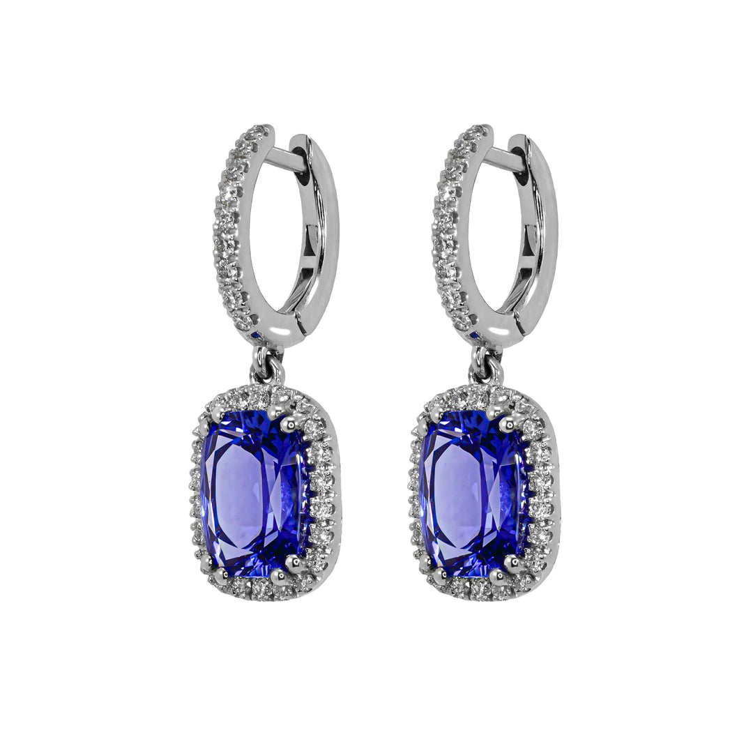 Orecchini Crivelli - Pendente con Tanzanite e Diamanti in Oro Bianco