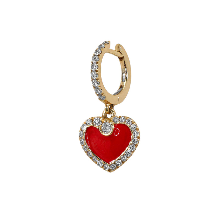 Orecchini Crivelli - Pendente con Fantasia Cuore in Oro Rosa e Diamanti