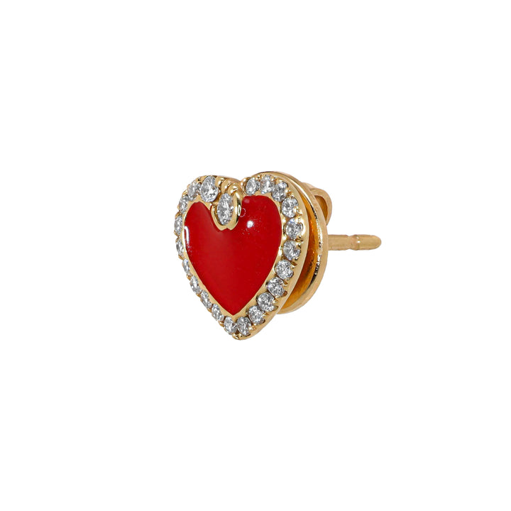 Orecchini Crivelli - Pendente con Fantasia Cuore in Oro Rosa e Diamanti