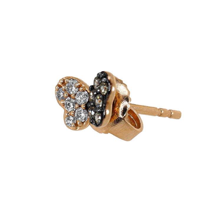 Orecchini Crivelli - Farfalle con Diamanti e Diamanti Brown in Oro Rosa