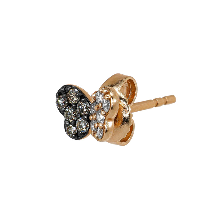 Orecchini Crivelli - Farfalle con Diamanti e Diamanti Brown in Oro Rosa