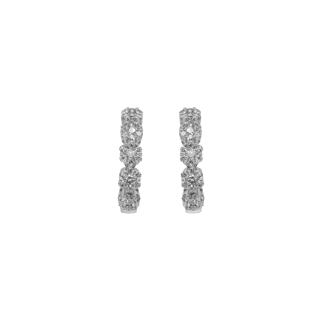 Orecchini Crivelli - Cerchietti con Pavé di Diamanti in Oro Bianco