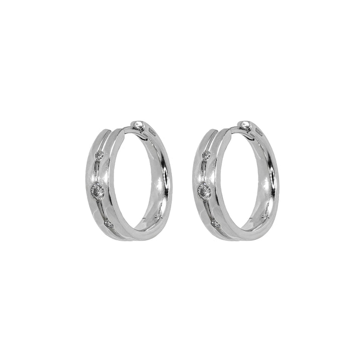 Orecchini Crivelli - Cerchietti in Oro Bianco con Diamanti 0,11 ct.