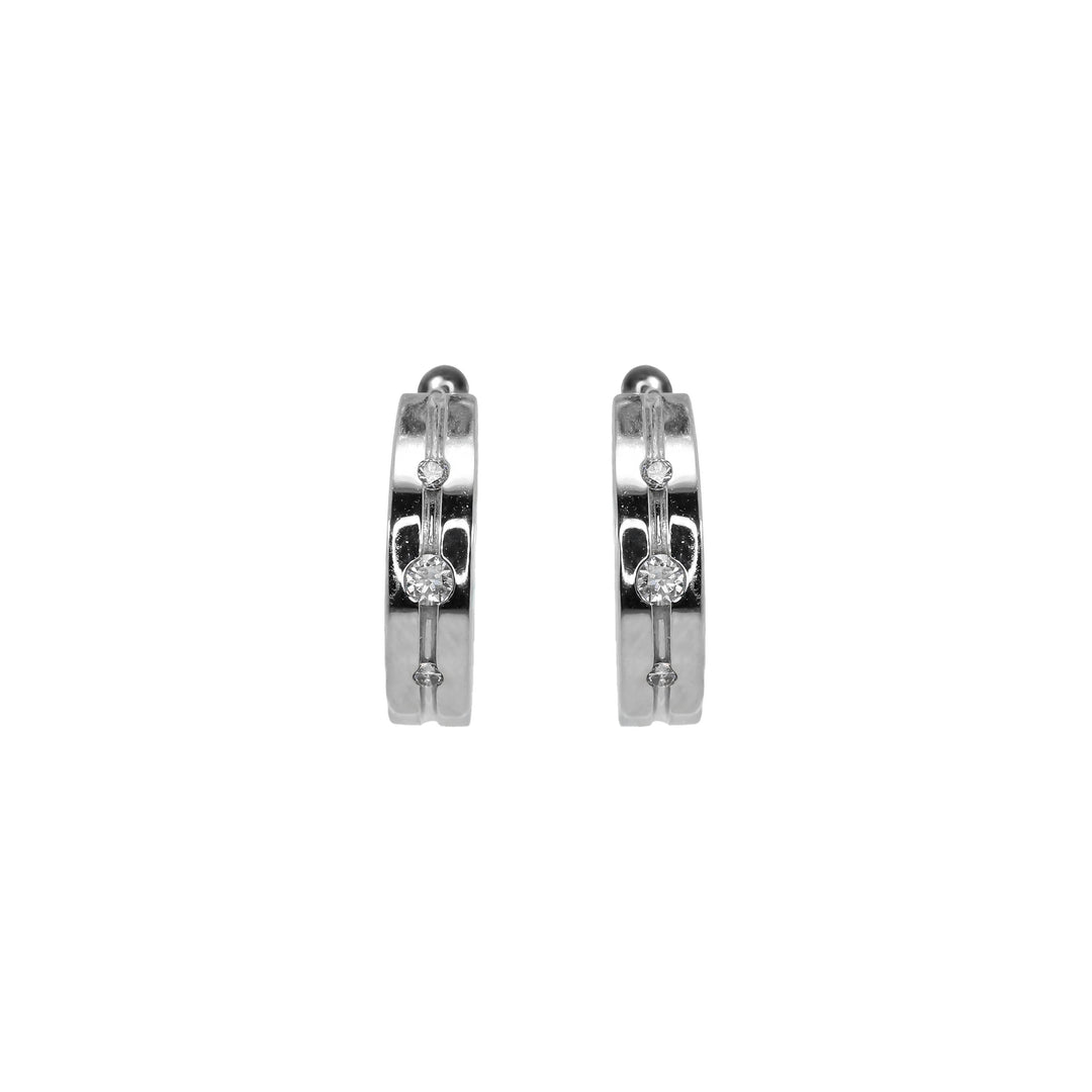 Orecchini Crivelli - Cerchietti in Oro Bianco con Diamanti 0,11 ct.
