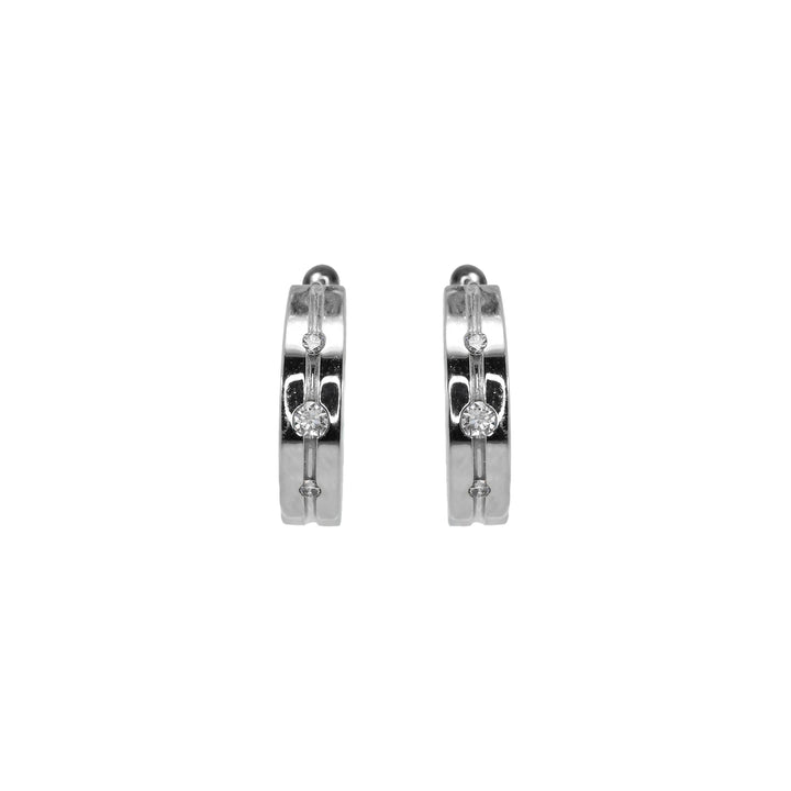 Orecchini Crivelli - Cerchietti in Oro Bianco con Diamanti 0,11 ct.
