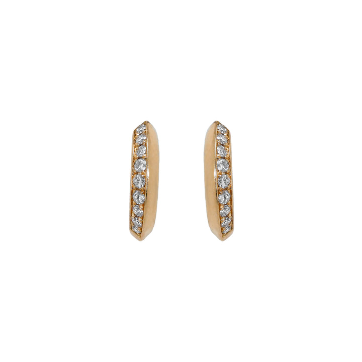 Orecchini Crivelli - Cerchietti con striscia di Diamanti in Oro Rosa