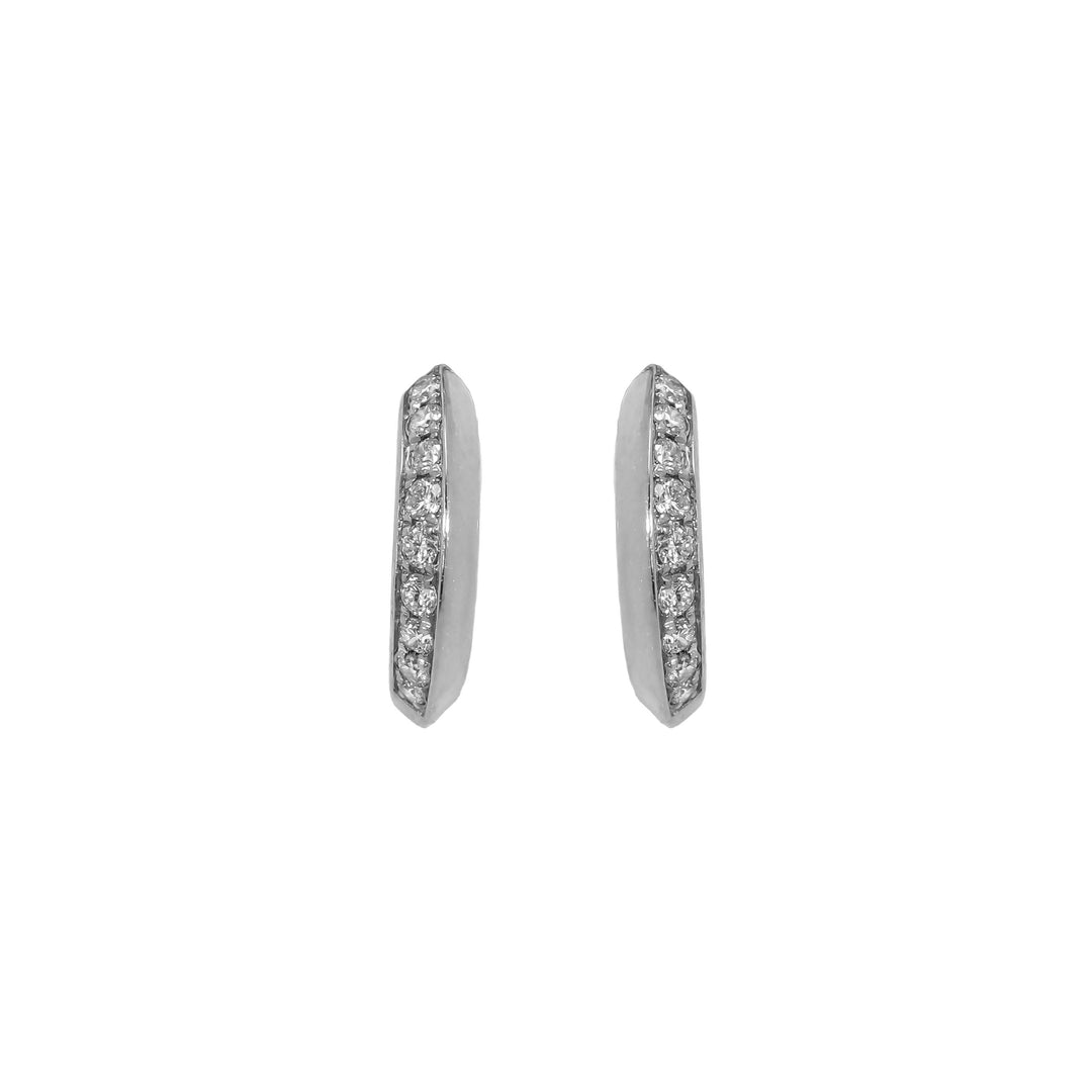 Orecchini Crivelli - Cerchietti con striscia di Diamanti in Oro Bianco