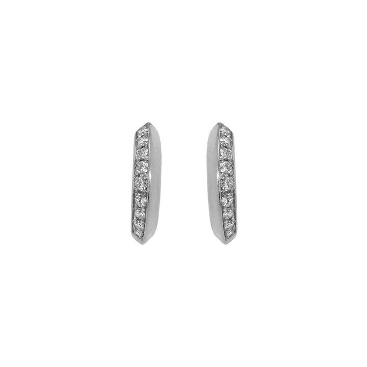 Orecchini Crivelli - Cerchietti con striscia di Diamanti in Oro Bianco