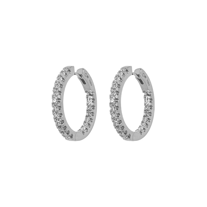 Orecchini Crivelli - Cerchietti in Oro Bianco con Diamanti 0,82 ct.