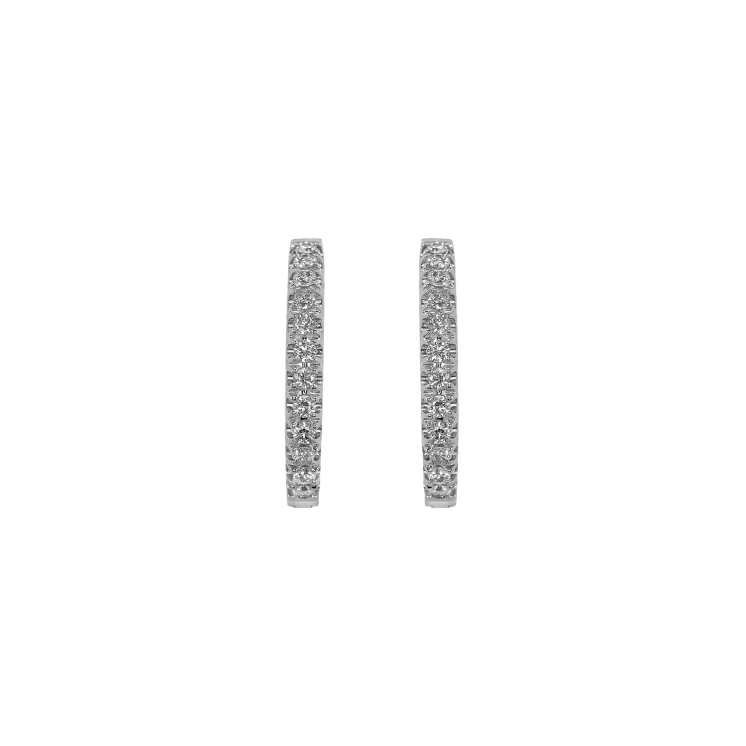 Orecchini Crivelli - Cerchietti in Oro Bianco con Diamanti 0,82 ct.