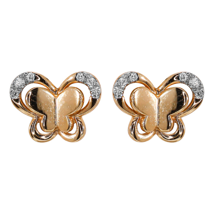 Orecchini Crivelli - Farfalle in Oro Rosa con contorno di Diamanti