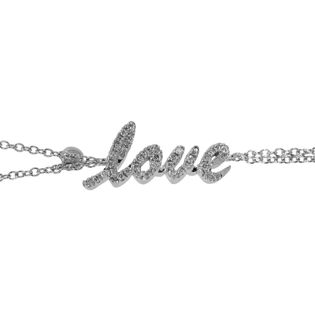 Bracciale Crivelli - Scritta "Love" in Oro Bianco e Diamanti con Punto Luce