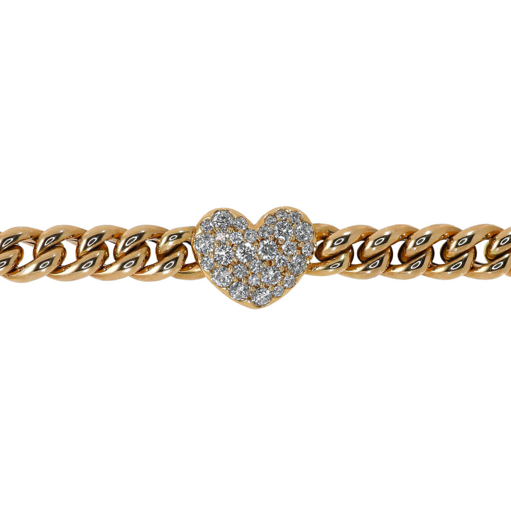 Bracciale Crivelli - Catena Groumette con Fantasia Cuore in Oro Rosa