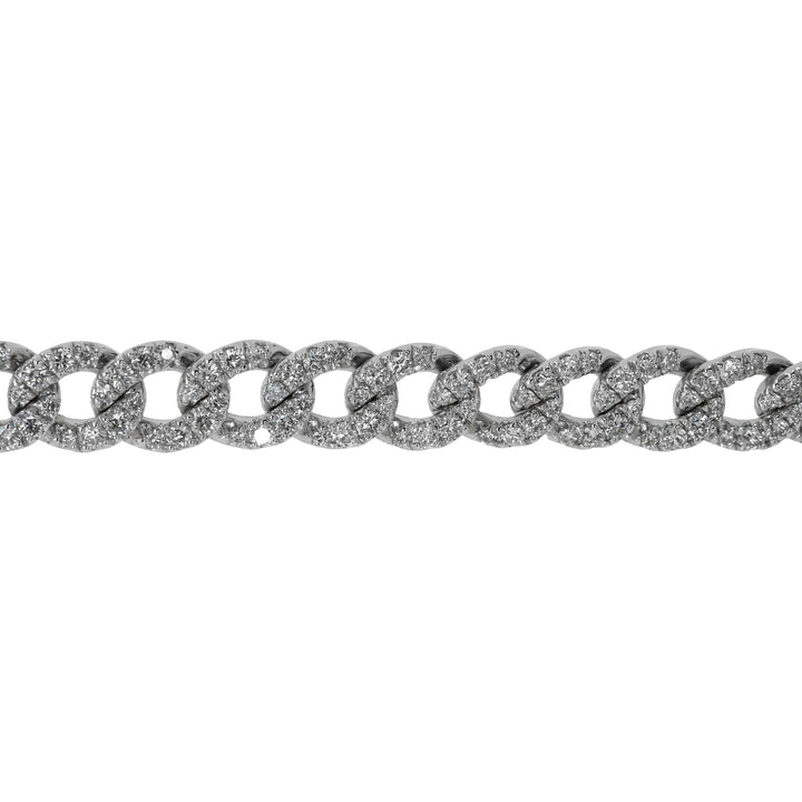 Bracciale Crivelli - Catena Groumette con Diamanti in Oro Bianco