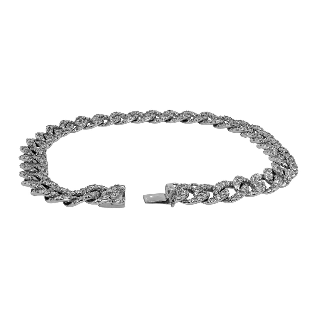Bracciale Crivelli - Catena Groumette con Diamanti in Oro Bianco