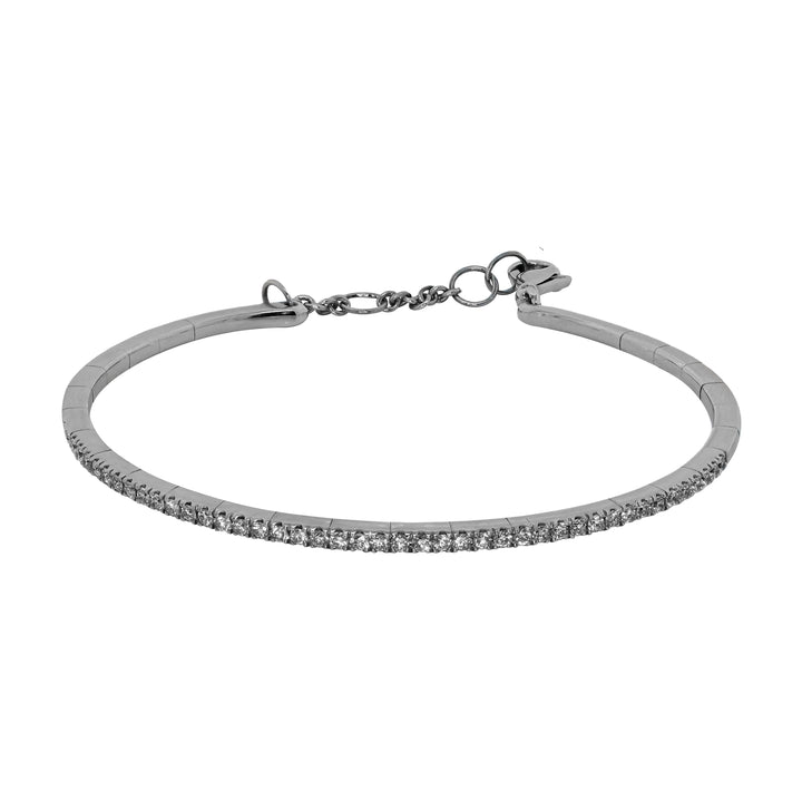 Bracciale Rigido Crivelli - Tennis Flessibile con Diamanti in Oro Bianco