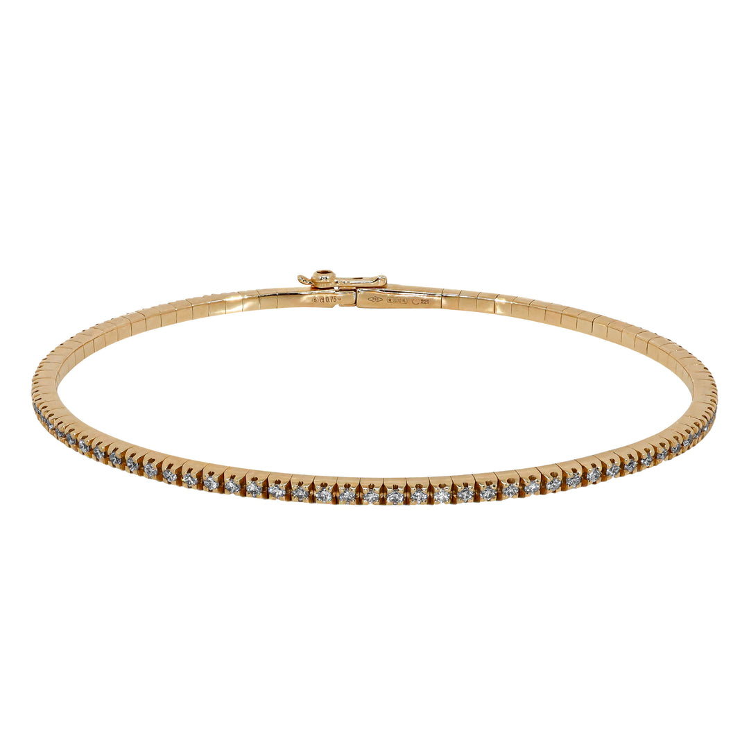 Bracciale Rigido Crivelli - Tennis Flessibile con Diamanti in Oro Rosa