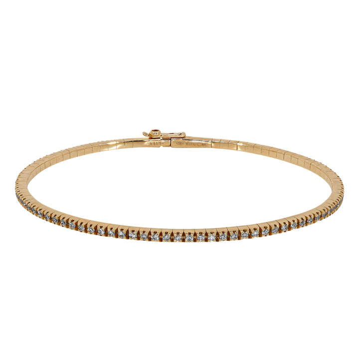 Bracciale Rigido Crivelli - Tennis Flessibile con Diamanti in Oro Rosa