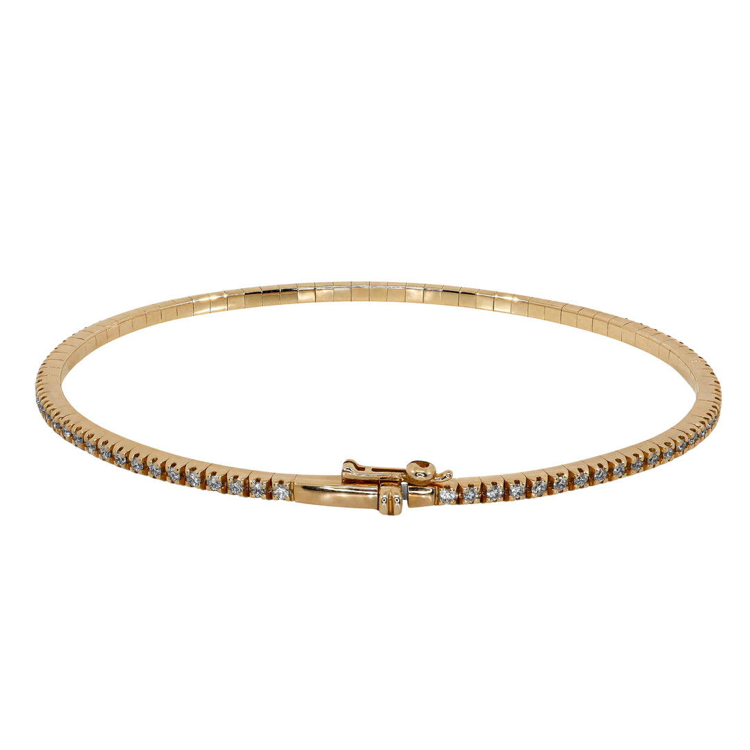 Bracciale Rigido Crivelli - Tennis Flessibile con Diamanti in Oro Rosa