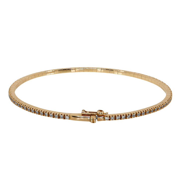 Bracciale Rigido Crivelli - Tennis Flessibile con Diamanti in Oro Rosa