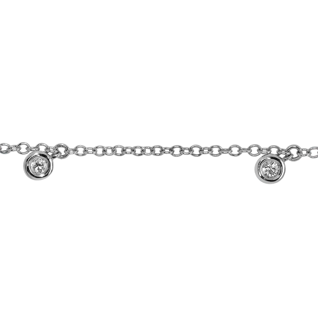 Bracciale Crivelli - Catenina con 5 Punti Luce Pendenti in Oro Bianco