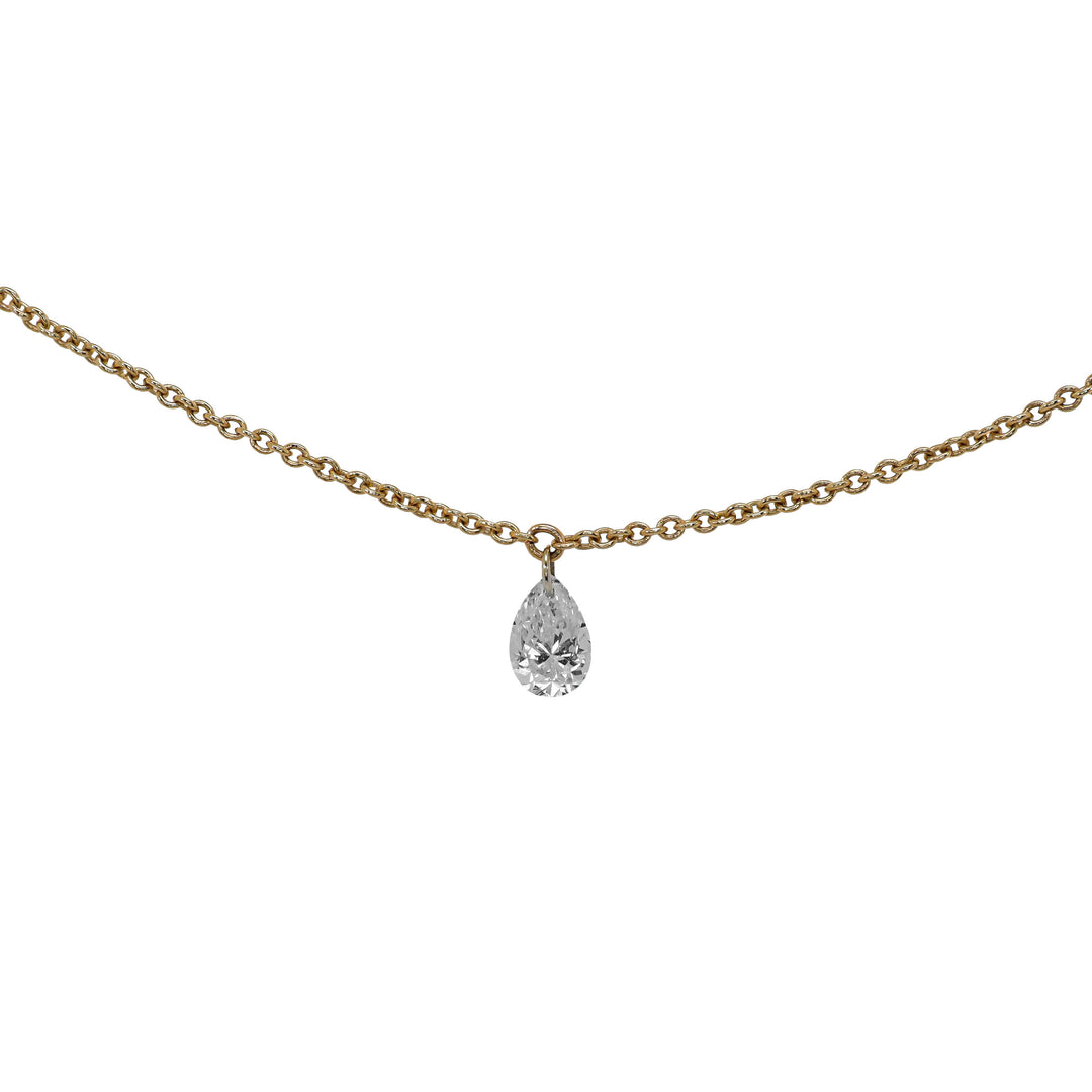 Girocollo Crivelli - Diamante Taglio Goccia in Oro Rosa