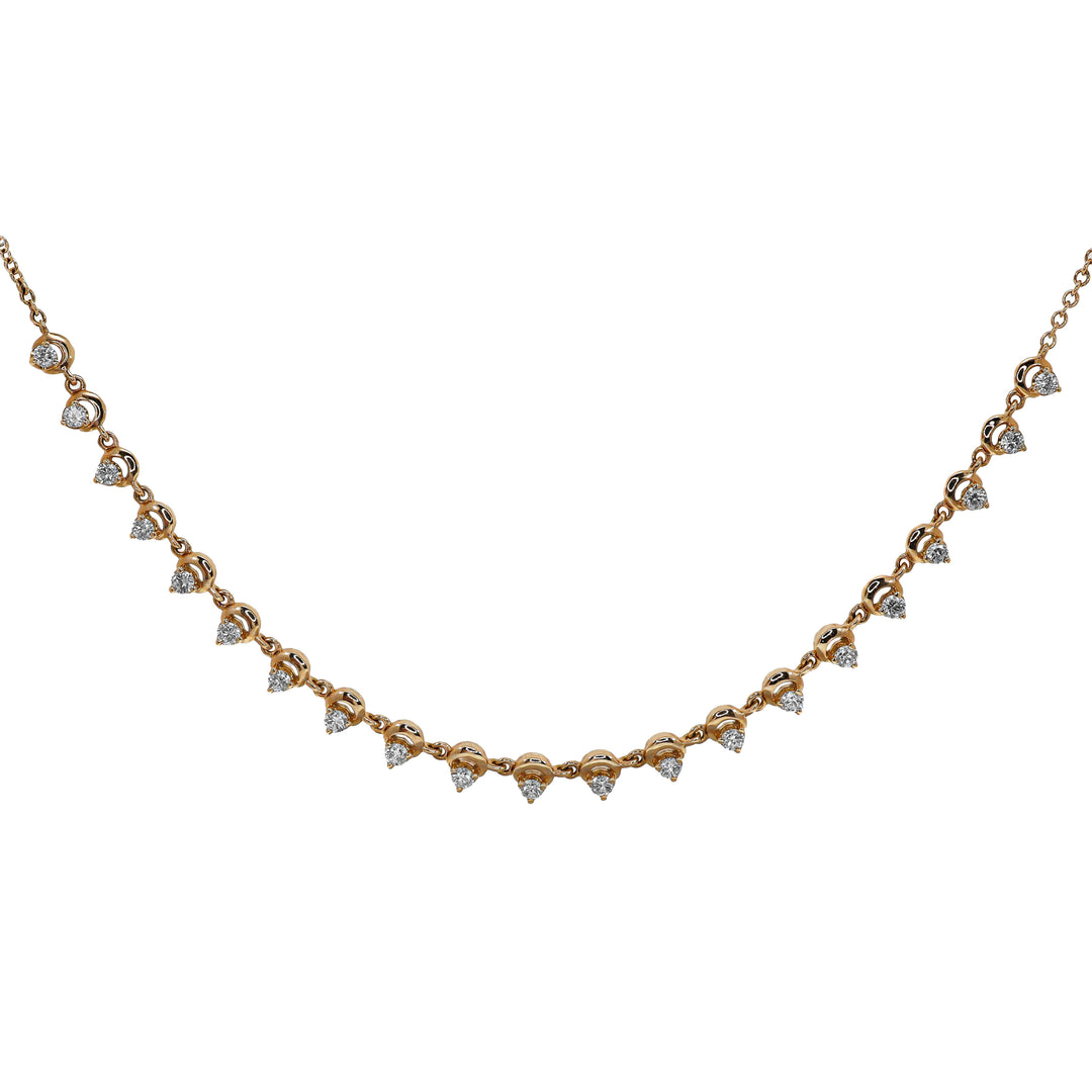 Girocollo Crivelli - Diamanti Pendenti in Oro Rosa
