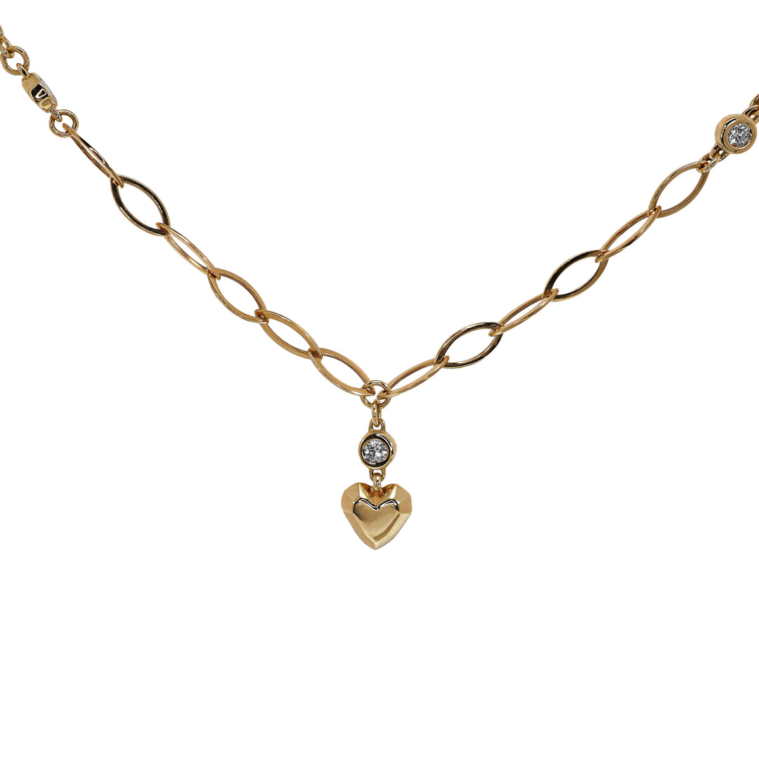 Girocollo Crivelli - Pendente Cuore in Oro Rosa e Diamanti