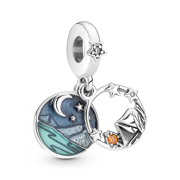 Charm Pendente Pandora Campeggio Sotto le Stelle Rifinito a mano