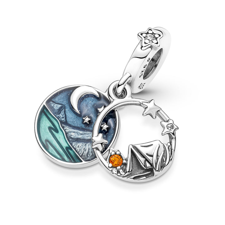 Charm Pendente Pandora Campeggio Sotto le Stelle Rifinito a mano