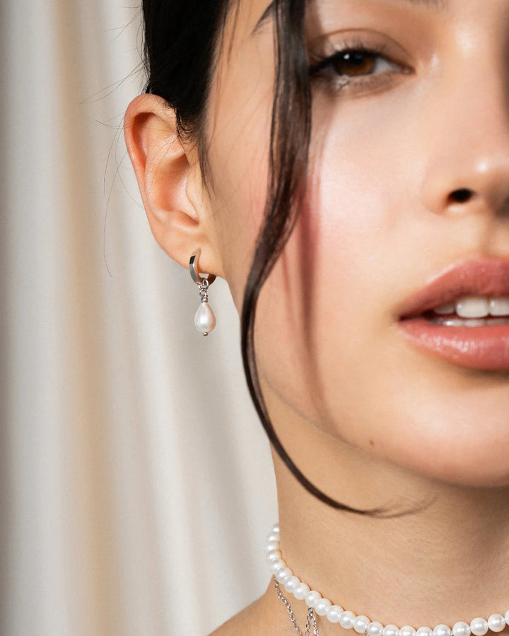 Coppia Di Orecchini Rue Des Mille - Mini Hoop Pearl Drop