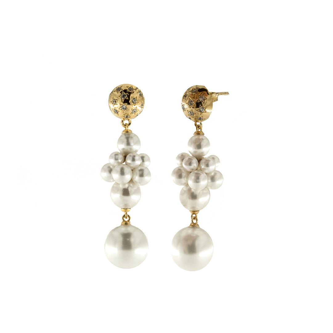 Orecchini Rue Des Mille - Perle Pendenti Starball White