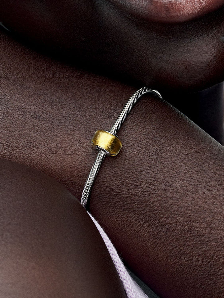 Charm Mini Vetro di Murano Foglia d’Oro