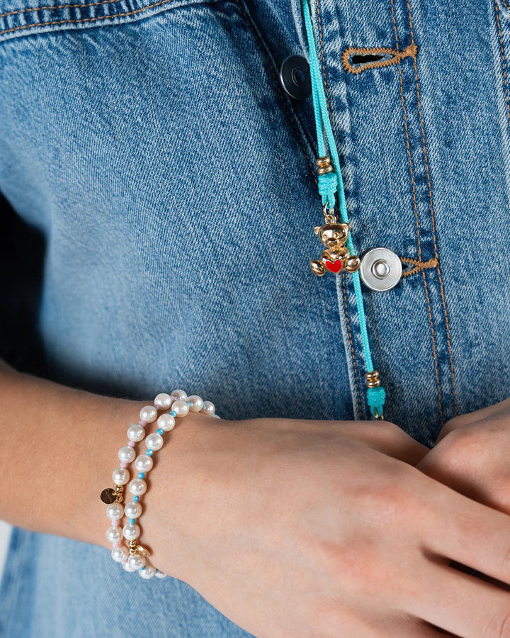 Bracciale Rue Des Mille - Perla e zirconi milky turchesi