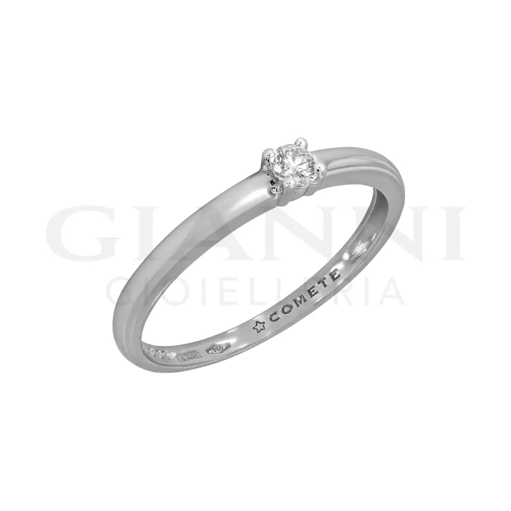Anello COMETE - Solitario da 0,09 ct. in Oro Bianco Anelli