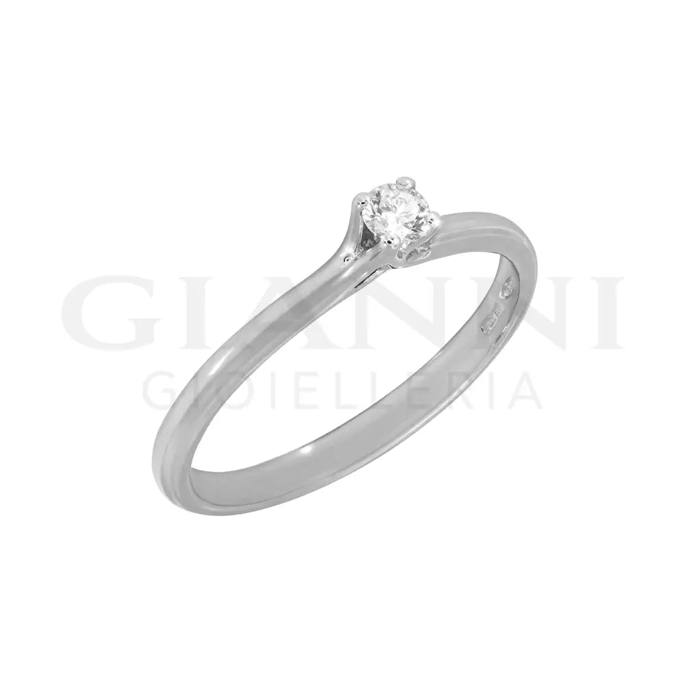 Anello COMETE - Solitario da 0,09 ct. in Oro Bianco Anelli