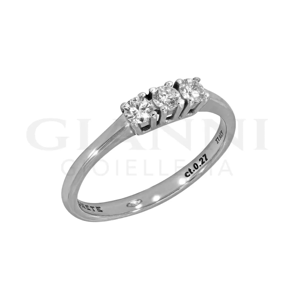 Anello COMETE - Trilogy con Diamanti 0,27 ct. in Oro Bianco Anelli